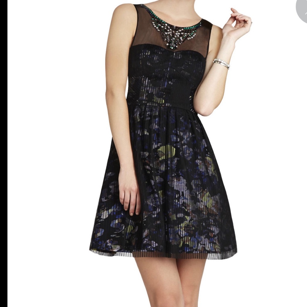 BCBG MAX AZRIA NWT pleated beaded dress